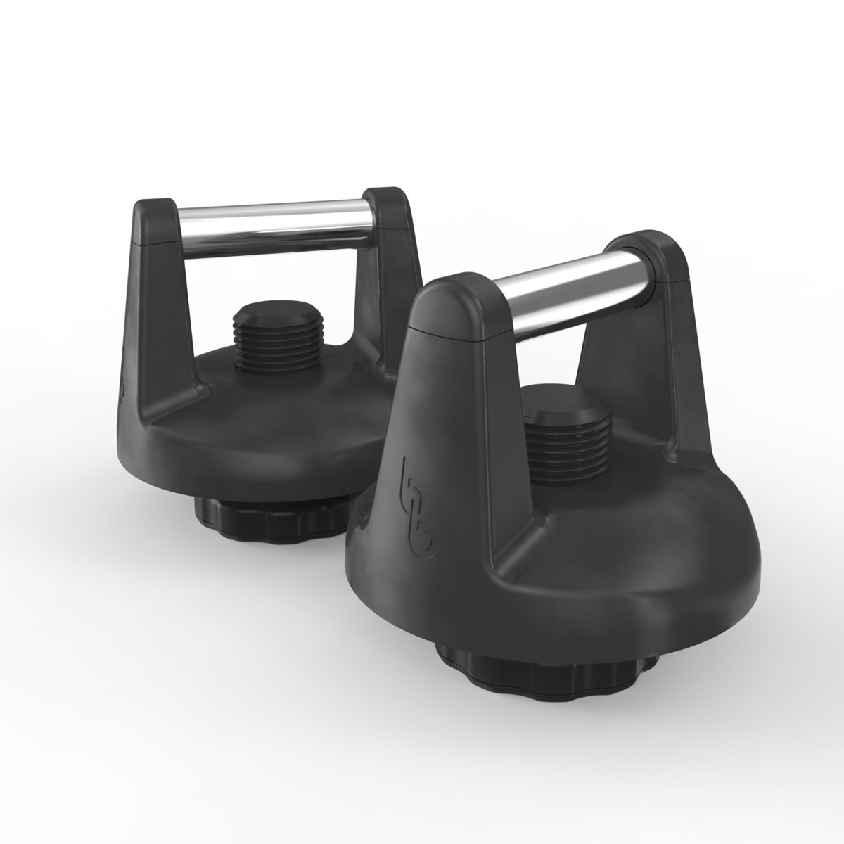 Two Bolt Bell weight plate handles for double kettlebell training